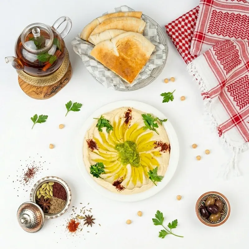 Hummus with pita bread