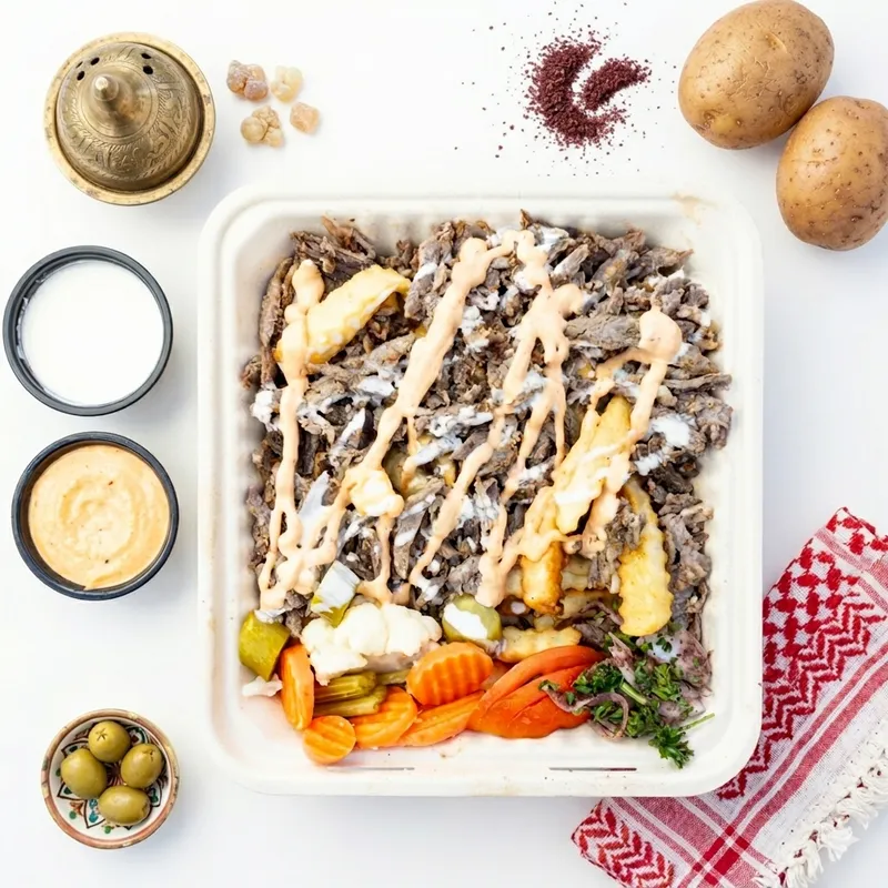 Loaded shawarma fries